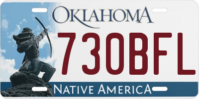 OK license plate 730BFL