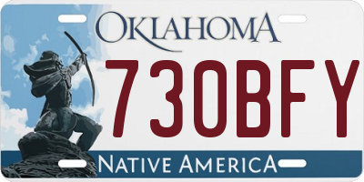 OK license plate 730BFY