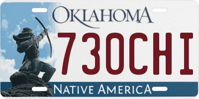 OK license plate 730CHI