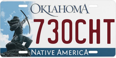 OK license plate 730CHT