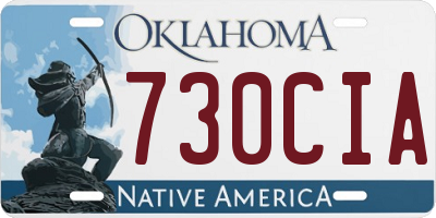 OK license plate 730CIA