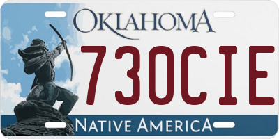 OK license plate 730CIE