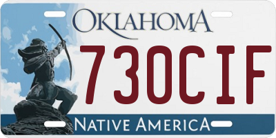 OK license plate 730CIF