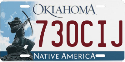 OK license plate 730CIJ