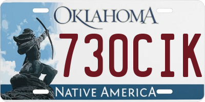OK license plate 730CIK