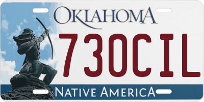 OK license plate 730CIL