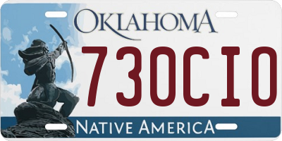 OK license plate 730CIO
