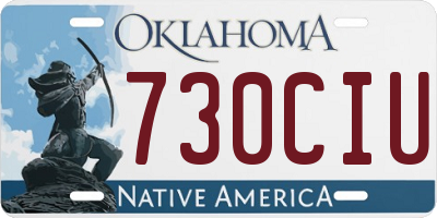 OK license plate 730CIU