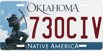 OK license plate 730CIV