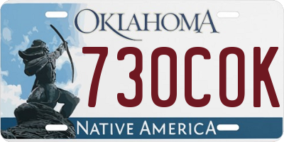 OK license plate 730COK