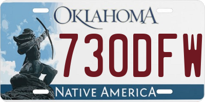 OK license plate 730DFW