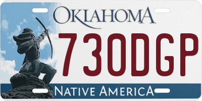 OK license plate 730DGP