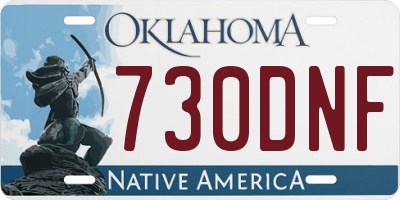 OK license plate 730DNF