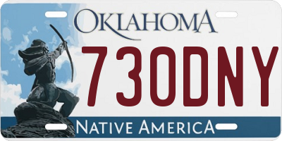 OK license plate 730DNY