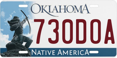 OK license plate 730DOA
