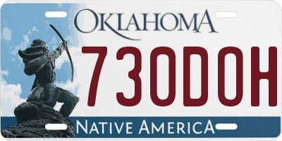 OK license plate 730DOH
