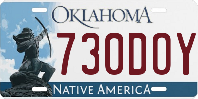 OK license plate 730DOY