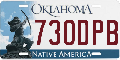 OK license plate 730DPB