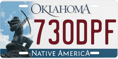 OK license plate 730DPF