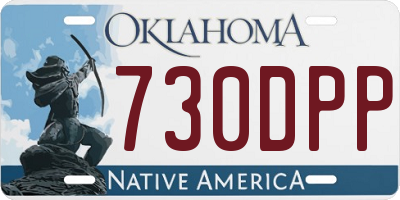 OK license plate 730DPP