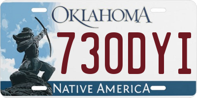 OK license plate 730DYI