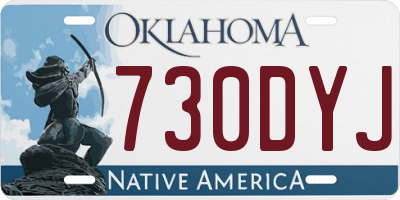 OK license plate 730DYJ