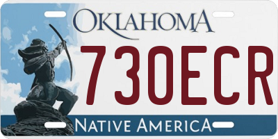 OK license plate 730ECR