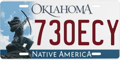 OK license plate 730ECY