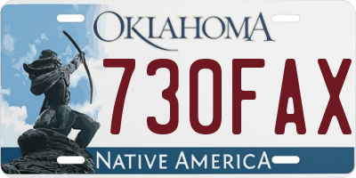 OK license plate 730FAX
