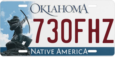 OK license plate 730FHZ