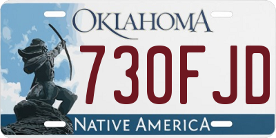 OK license plate 730FJD