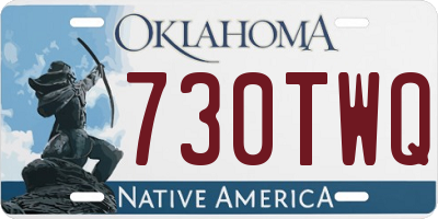 OK license plate 730TWQ