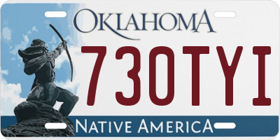 OK license plate 730TYI