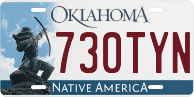 OK license plate 730TYN