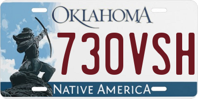 OK license plate 730VSH