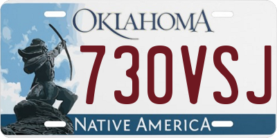 OK license plate 730VSJ