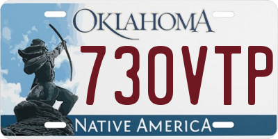OK license plate 730VTP