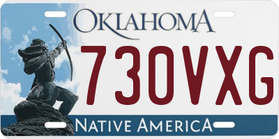 OK license plate 730VXG