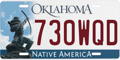 OK license plate 730WQD