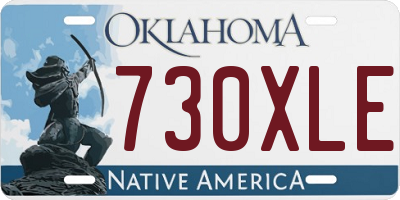 OK license plate 730XLE