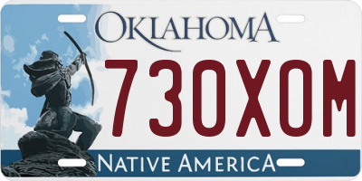 OK license plate 730XOM