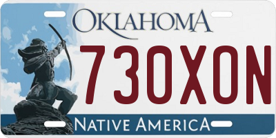 OK license plate 730XON
