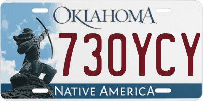 OK license plate 730YCY