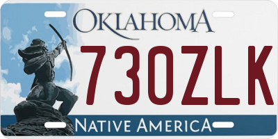 OK license plate 730ZLK