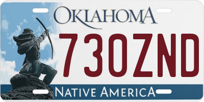 OK license plate 730ZND