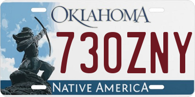 OK license plate 730ZNY