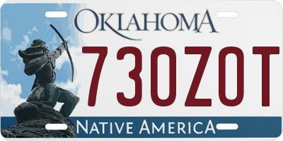 OK license plate 730ZOT