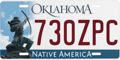 OK license plate 730ZPC