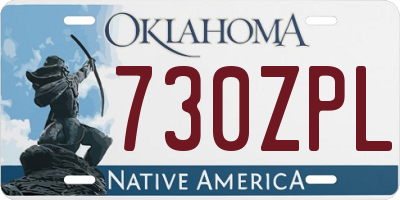 OK license plate 730ZPL