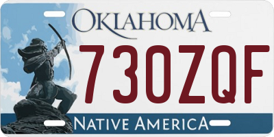 OK license plate 730ZQF